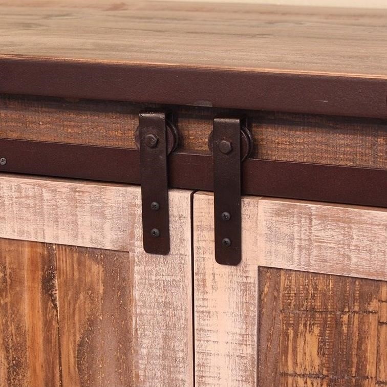 International Furniture Direct 900 Antique IFD962STAND80 Rustic TV